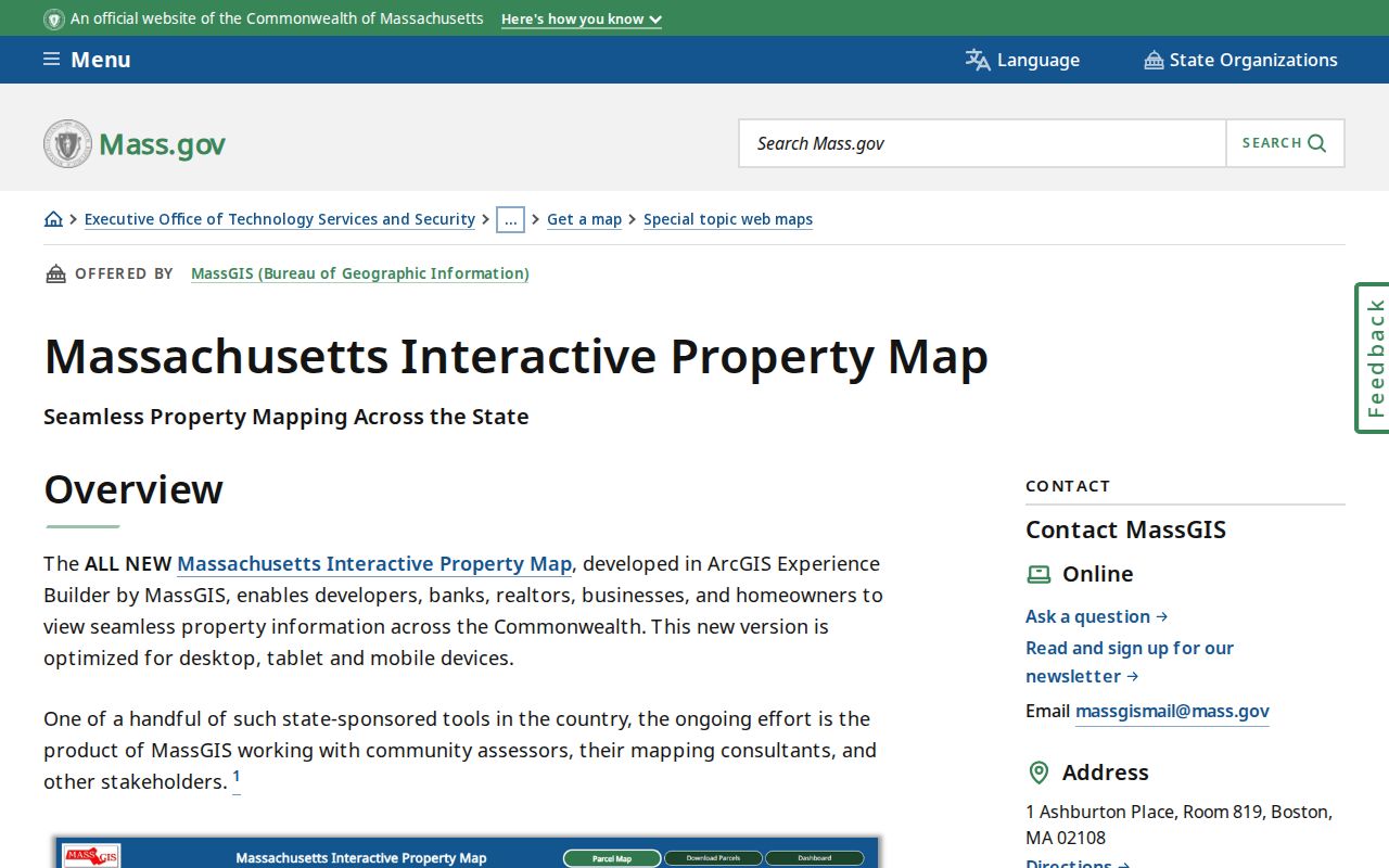 Milford ZIP code directory MassGIS property parcel map